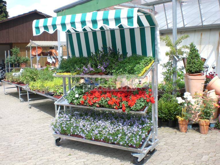Schutz Gartenbau Verkaufständer Verkauf Ständer Wetterdach Gestell Typ GA 14 optional mit Wetterdach